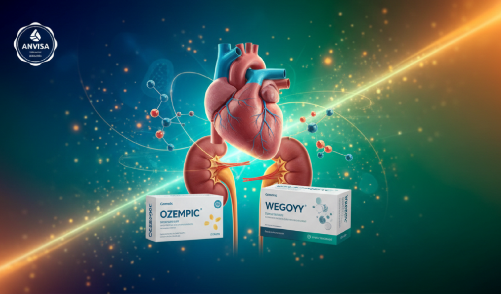 Imagem ilustrativa sobre Anvisa aprova Ozempic e Wegovy para risco cardiovascular e doença renal crônica