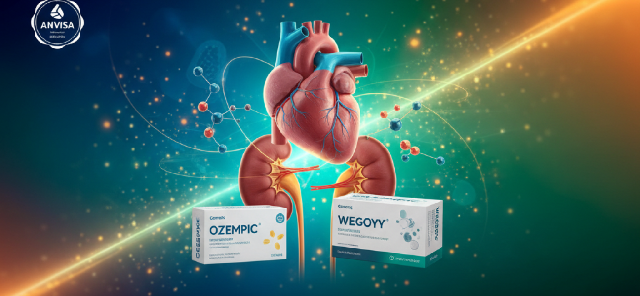 Imagem ilustrativa sobre Anvisa aprova Ozempic e Wegovy para risco cardiovascular e doença renal crônica
