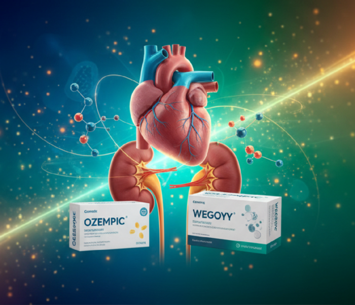Imagem ilustrativa sobre Anvisa aprova Ozempic e Wegovy para risco cardiovascular e doença renal crônica