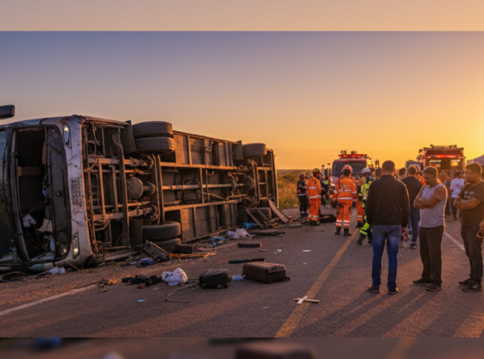 Imagem ilustrativa sobre Bus carrying pilgrims overturns in Brazil killing 15 on board