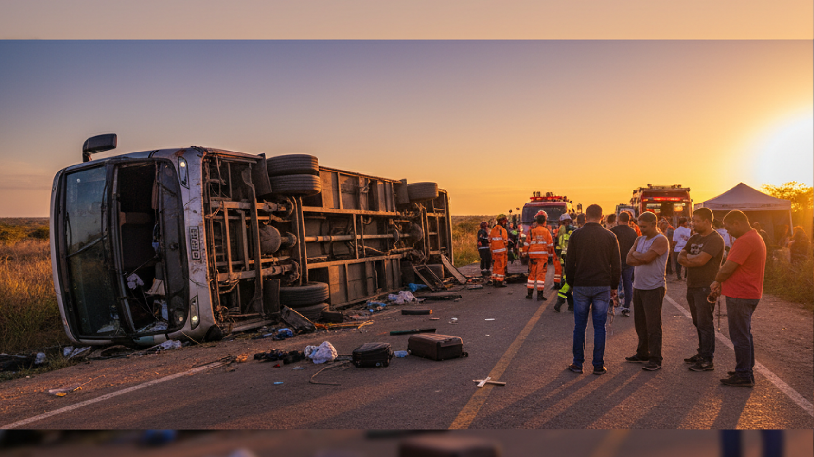 Imagem ilustrativa sobre Bus carrying pilgrims overturns in Brazil killing 15 on board