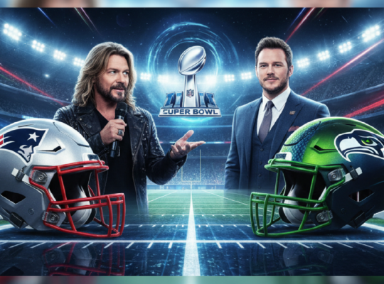 Imagem ilustrativa sobre Jon Bon Jovi and Chris Pratt To Introduce Patriots and Seahawks At Super Bowl