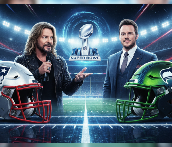 Imagem ilustrativa sobre Jon Bon Jovi and Chris Pratt To Introduce Patriots and Seahawks At Super Bowl