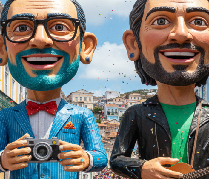 Imagem ilustrativa sobre Kleber Mendonça Filho e Wagner Moura viram bonecos gigantes de Olinda