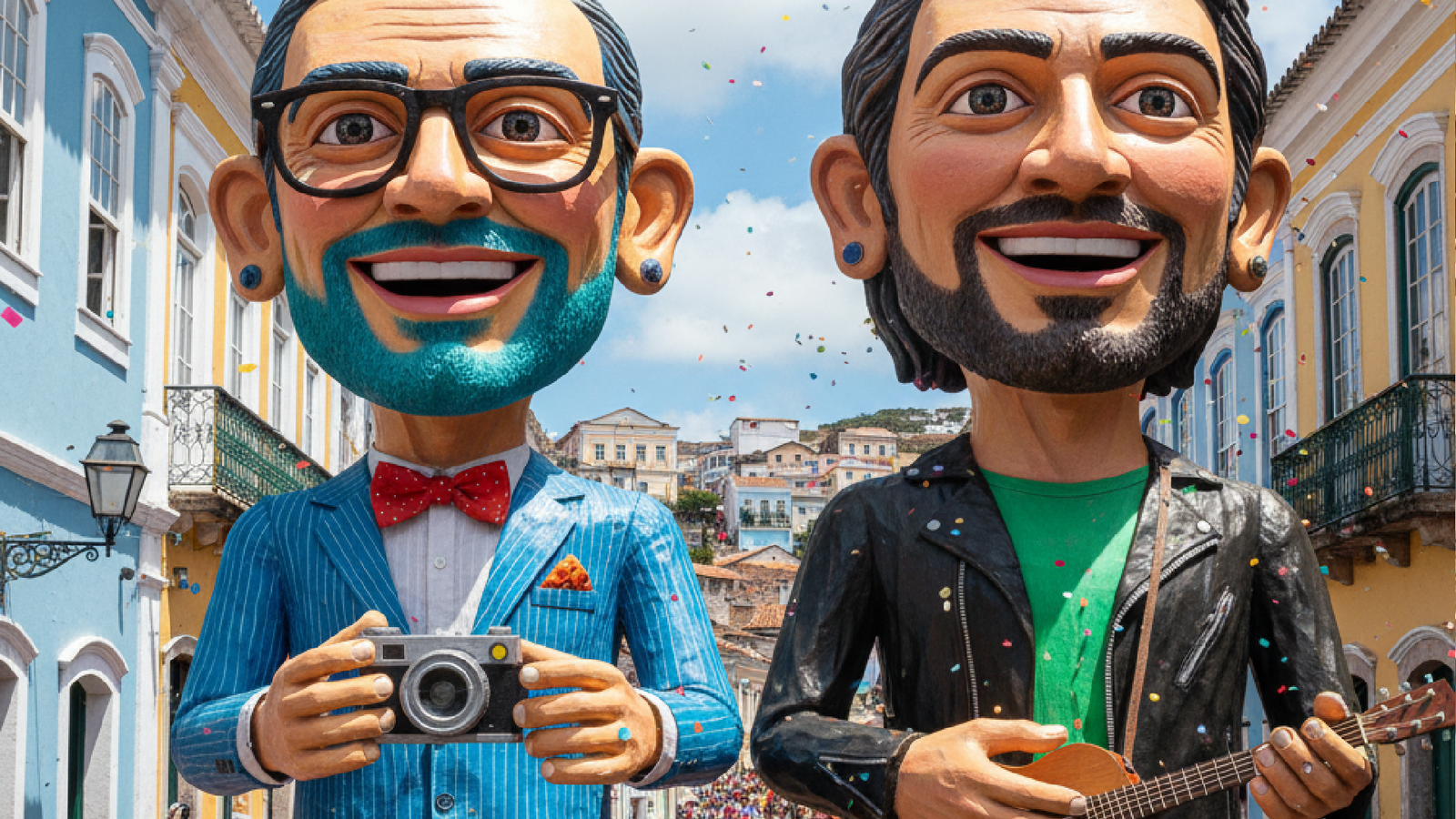 Imagem ilustrativa sobre Kleber Mendonça Filho e Wagner Moura viram bonecos gigantes de Olinda