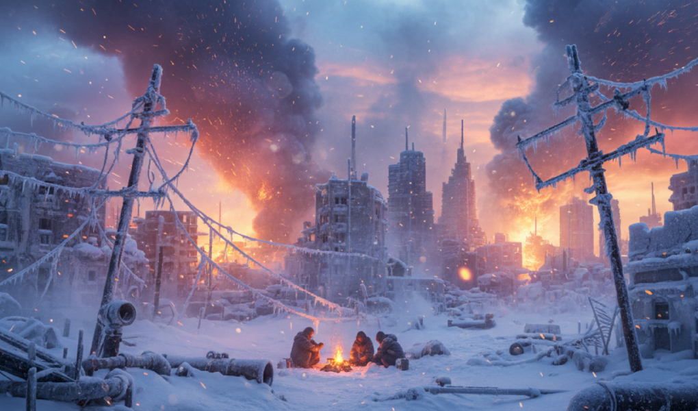 Imagem ilustrativa sobre 'Record number of missiles' hit Ukraine leaving thousands with no heating in -20C