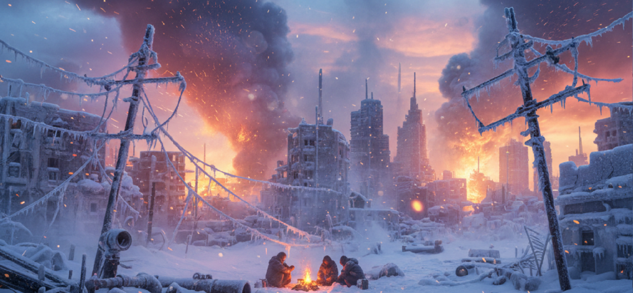 Imagem ilustrativa sobre 'Record number of missiles' hit Ukraine leaving thousands with no heating in -20C