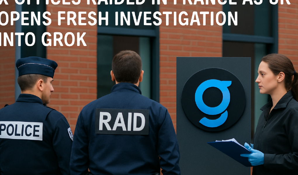 Imagem ilustrativa sobre X offices raided in France as UK opens fresh investigation into Grok
