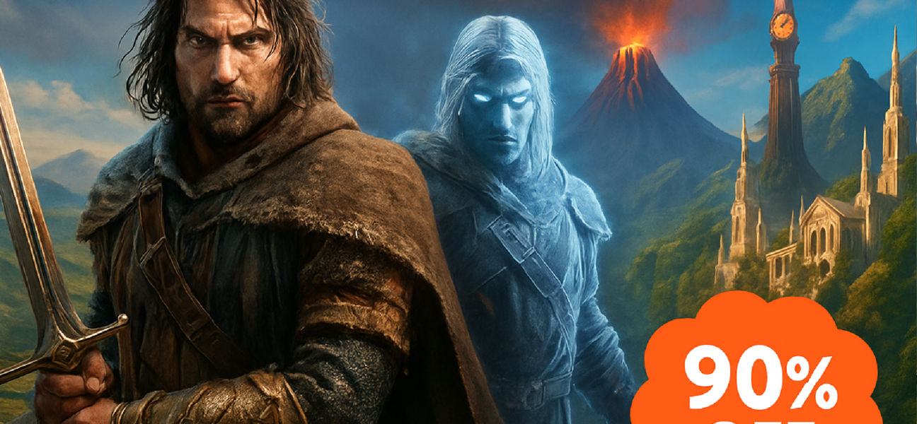 Imagem ilustrativa sobre Hora de se aventurar pela Terra-Média: estes 2 jogos de Senhor dos Anéis estão com 90% de desconto e
