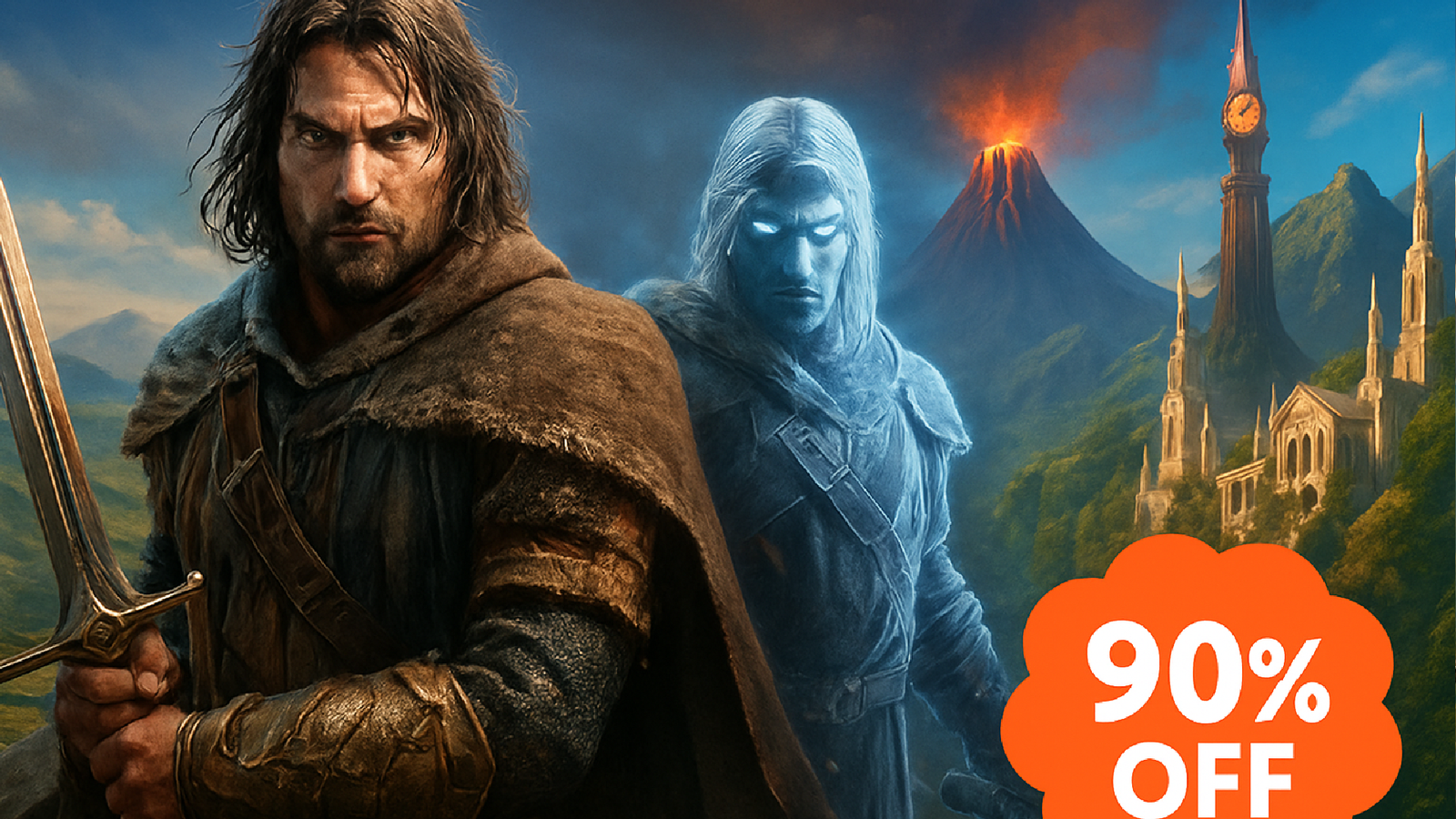 Imagem ilustrativa sobre Hora de se aventurar pela Terra-Média: estes 2 jogos de Senhor dos Anéis estão com 90% de desconto e