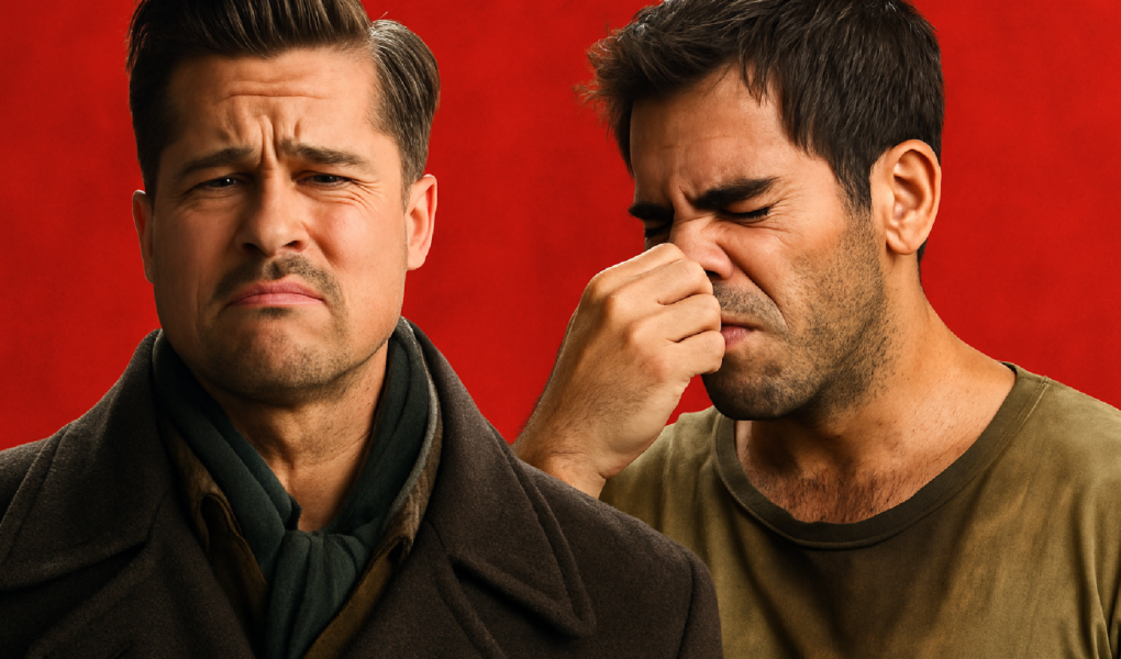 Imagem ilustrativa sobre "Meu Deus, você está podre": Brad Pitt não suportava o mau cheiro deste colega de elenco em Bastardo