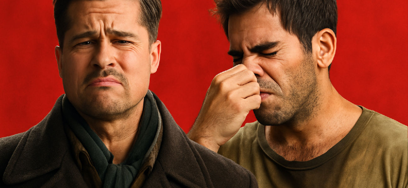 Imagem ilustrativa sobre "Meu Deus, você está podre": Brad Pitt não suportava o mau cheiro deste colega de elenco em Bastardo