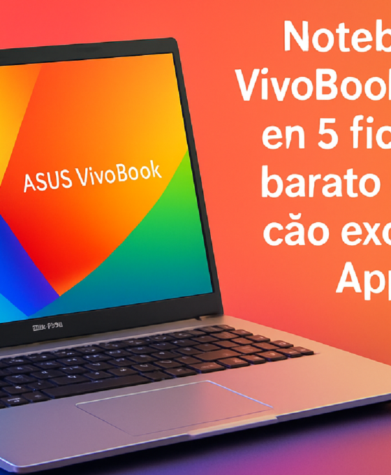 Imagem ilustrativa sobre Notebook ASUS VivoBook Go 15 Ryzen 5 fica 45% mais barato em promoção exclusiva do App Day da Amazon