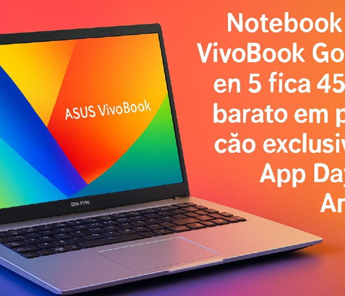 Imagem ilustrativa sobre Notebook ASUS VivoBook Go 15 Ryzen 5 fica 45% mais barato em promoção exclusiva do App Day da Amazon