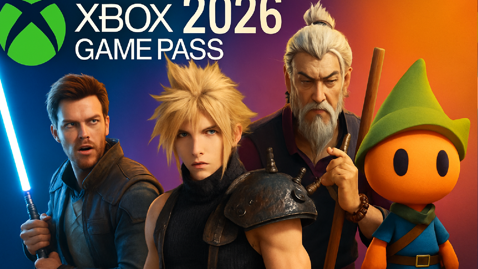 Imagem ilustrativa sobre Xbox Game Pass começa 2026 com tudo: Star Wars, Final Fantasy, novo jogo dos criadores de Sifu e ind