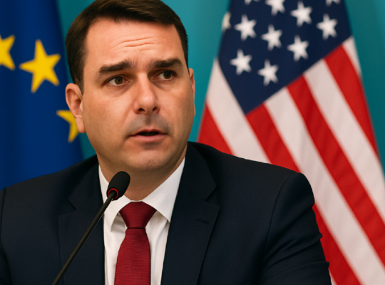 Imagem ilustrativa sobre Em meio a desgaste, Flávio diz que enviou carta a governo Trump para pedir que EUA evitem tarifas
