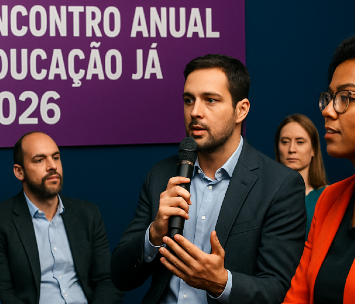 Imagem ilustrativa sobre Encontro Anual Educação Já 2026 reúne lideranças para discutir agenda educacional do próximo ciclo d