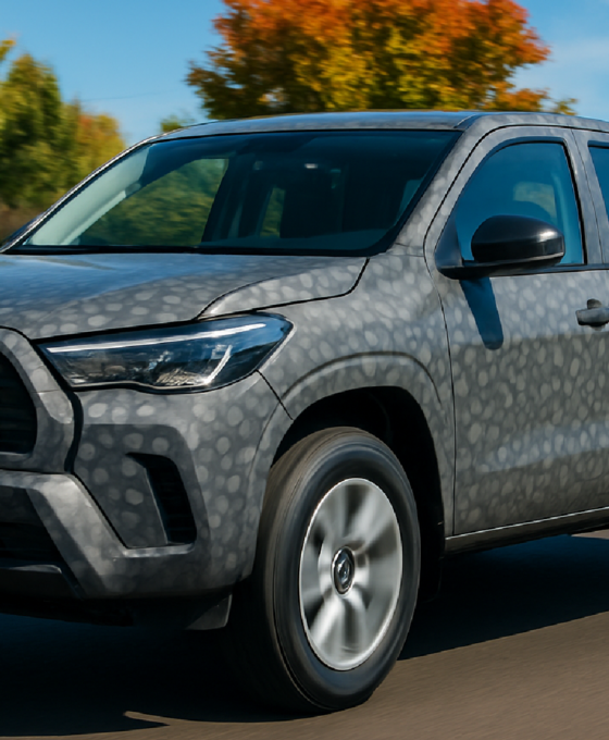 Imagem ilustrativa sobre Flagra: Nova picape da Toyota aparece pela primeira vez com estilo de Corolla Cross