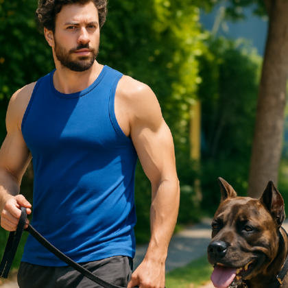 Imagem ilustrativa sobre 'Heated Rivalry' Star François Arnaud Shows Off Sculpted Arms On Dog Walk