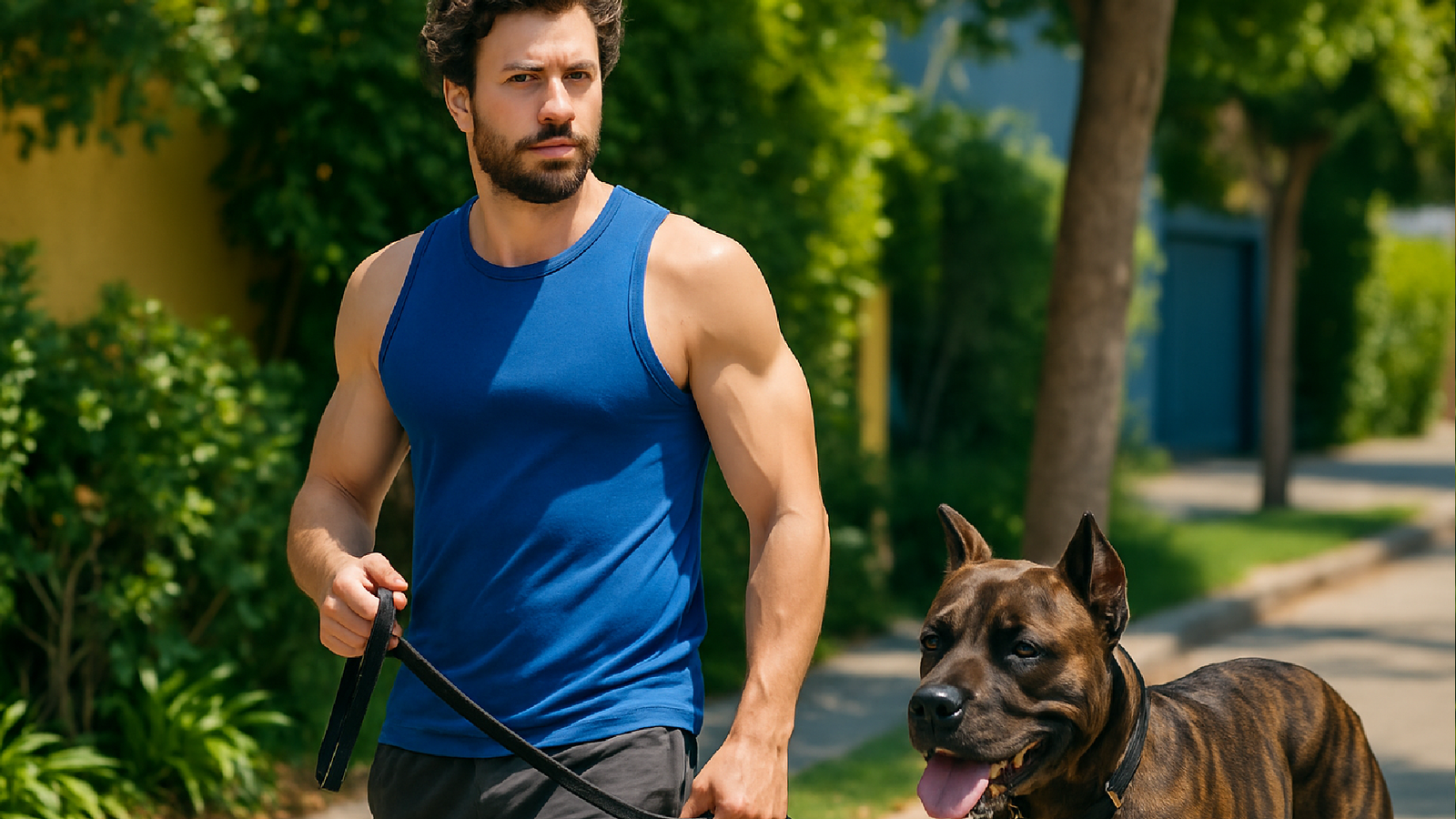 Imagem ilustrativa sobre 'Heated Rivalry' Star François Arnaud Shows Off Sculpted Arms On Dog Walk