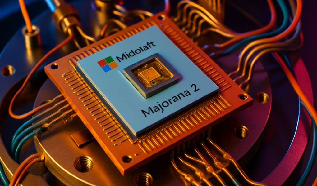 Imagem ilustrativa sobre Microsoft apresenta chip quântico Majorana 2 com estabilidade recorde e IA