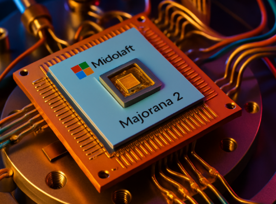 Imagem ilustrativa sobre Microsoft apresenta chip quântico Majorana 2 com estabilidade recorde e IA