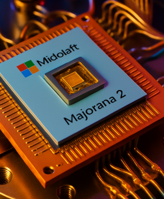 Imagem ilustrativa sobre Microsoft apresenta chip quântico Majorana 2 com estabilidade recorde e IA