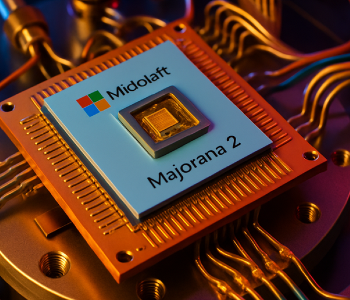 Imagem ilustrativa sobre Microsoft apresenta chip quântico Majorana 2 com estabilidade recorde e IA