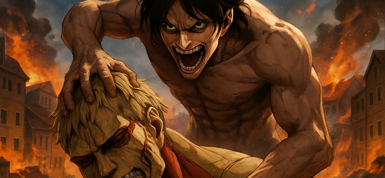 Imagem ilustrativa sobre 7 anos depois, esta cena de Attack on Titan ainda é uma das melhores e mais brutais da história dos