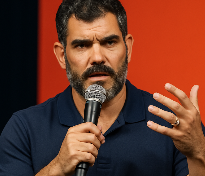 Imagem ilustrativa sobre Juliano Cazarré causa polêmica com evento para ‘homens alfa’ e recebe críticas de colegas da Globo