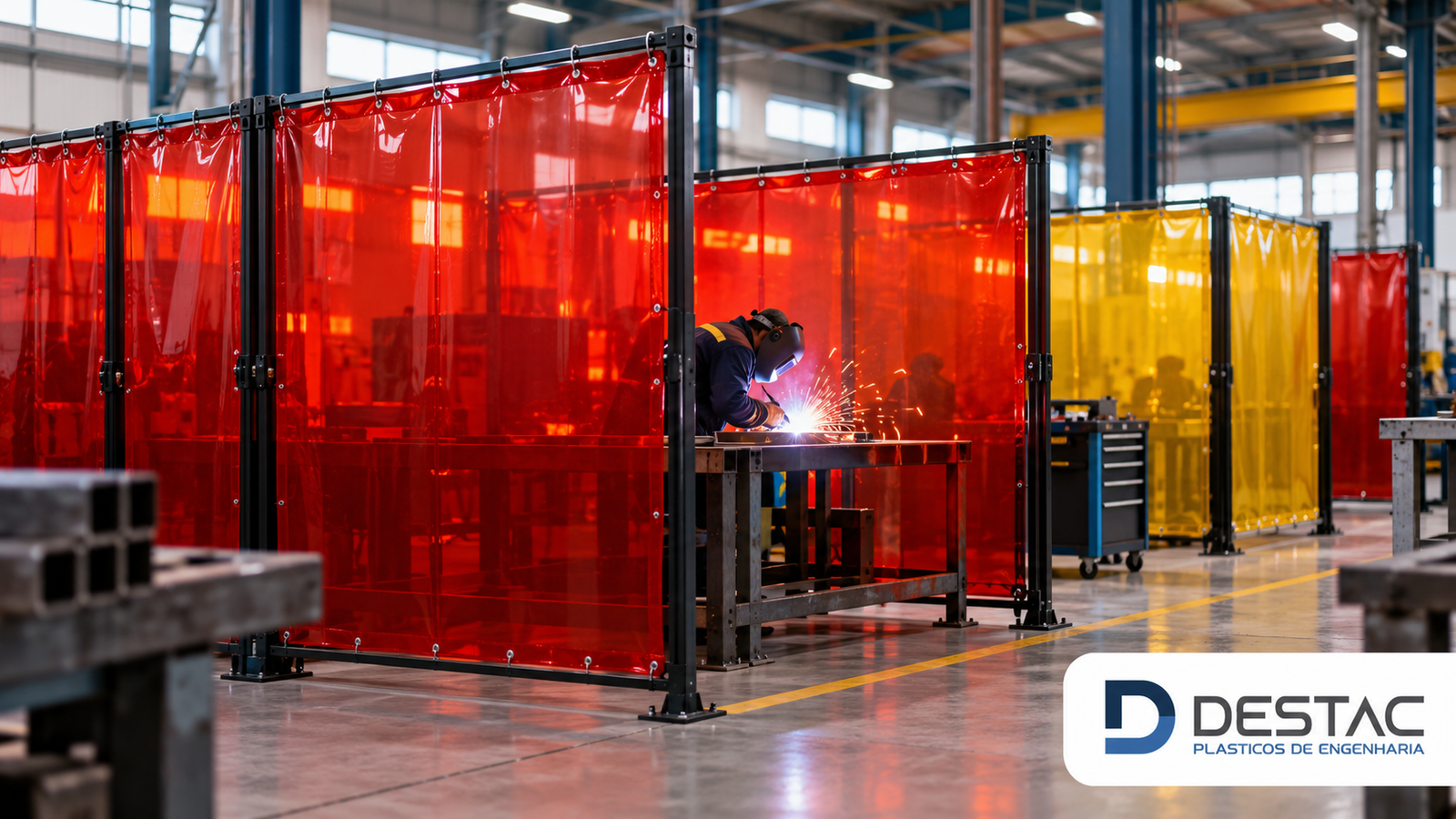 Biombos para solda destacam-se na segurança industrial
