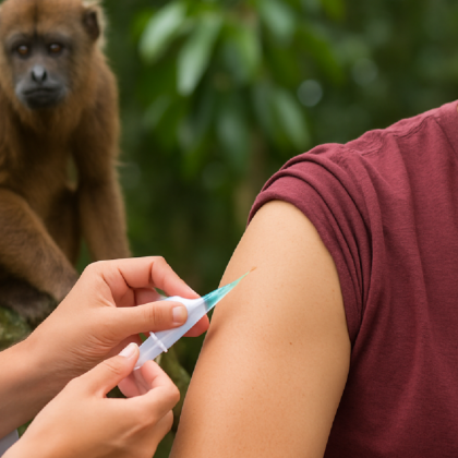 Imagem ilustrativa sobre Após detectar vírus em macaco, SP reforça vacinação contra febre amarela no ABC
