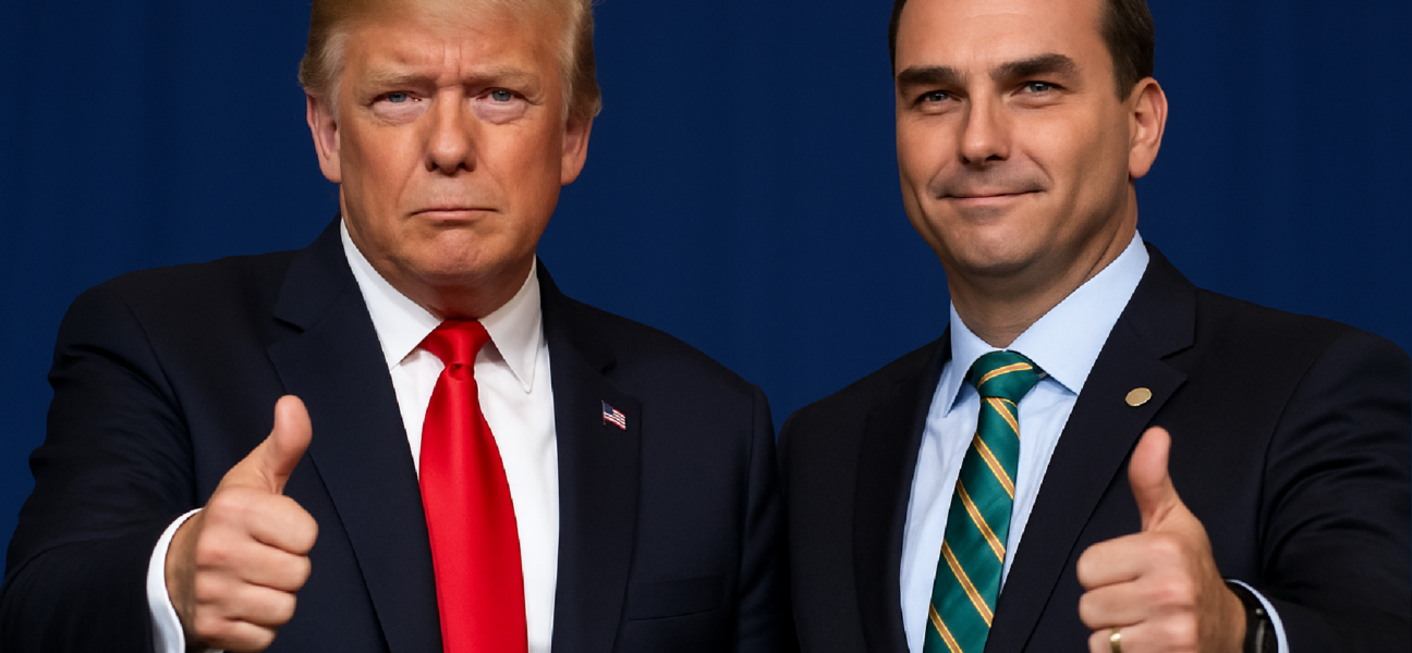 Imagem ilustrativa sobre Trump dá fôlego à campanha de Flávio Bolsonaro