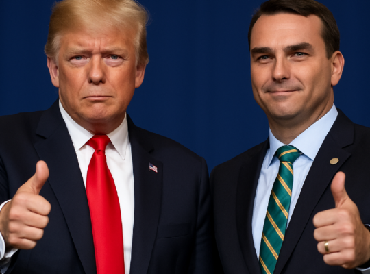 Imagem ilustrativa sobre Trump dá fôlego à campanha de Flávio Bolsonaro